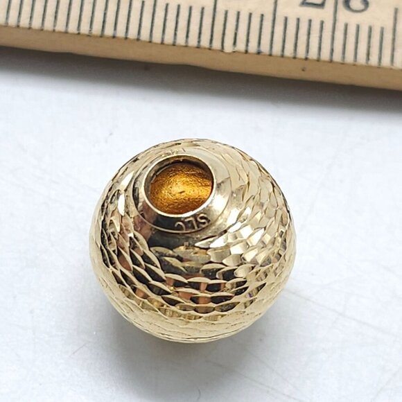 14K Gold Textured Round Bead Spacer Jewelry Making Supplies 1.76g - Picture 4 of 6